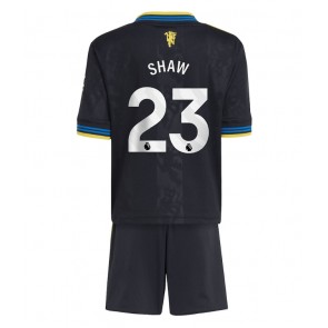 Manchester United Luke Shaw #23 Tredjetrøje Børn 2025-26 Kortærmet (+ Korte bukser)